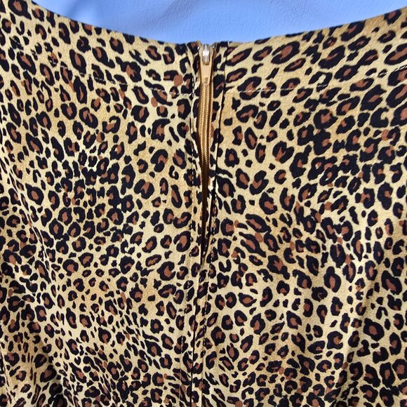 Just In Thyme LTD Leopard Print Sleeveless Mini Dress Size 18 Back Zipper (P-03) - Picture 6 of 7
